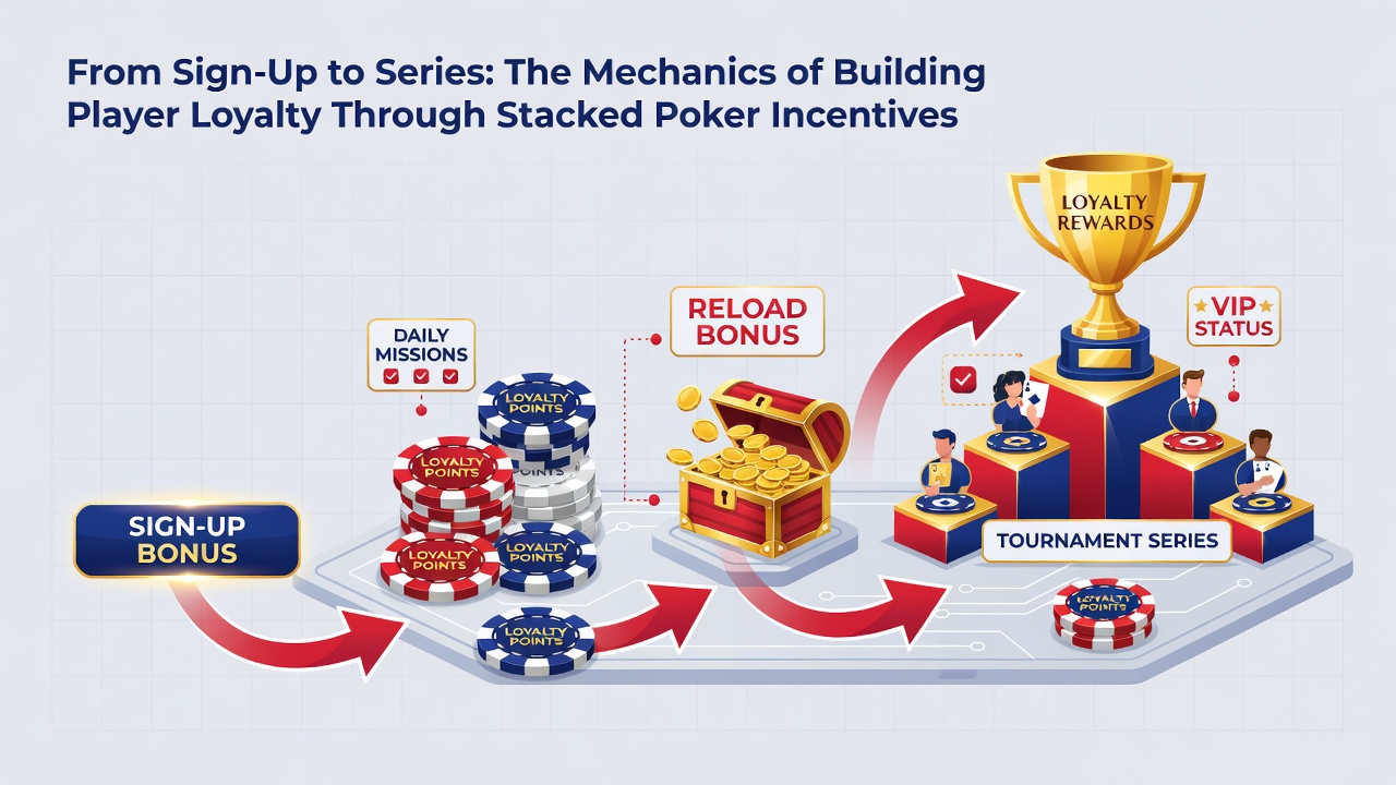 Darstellung von Freeroll-Serien und gestaffelten Belohnungen in Poker-Ökosystemen