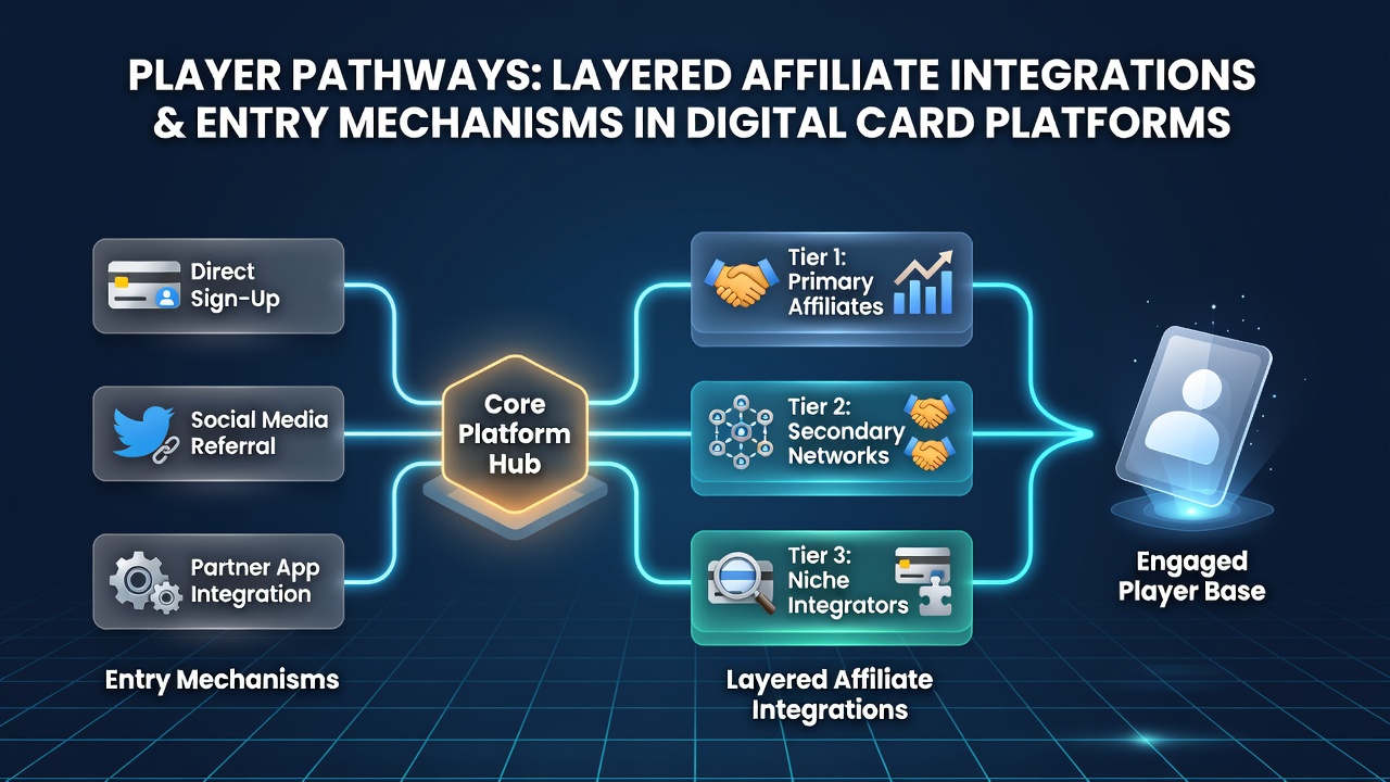 Darstellung von Spielerpfaden durch Affiliate-Integrationen in digitalen Kartenspiel-Plattformen