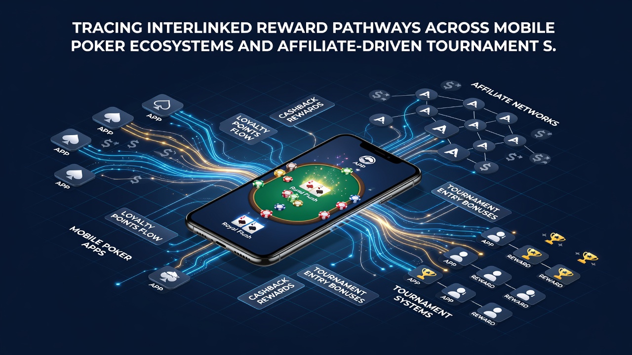 Darstellung von Affiliate-Pfaden und mobilen Belohnungssystemen im Poker