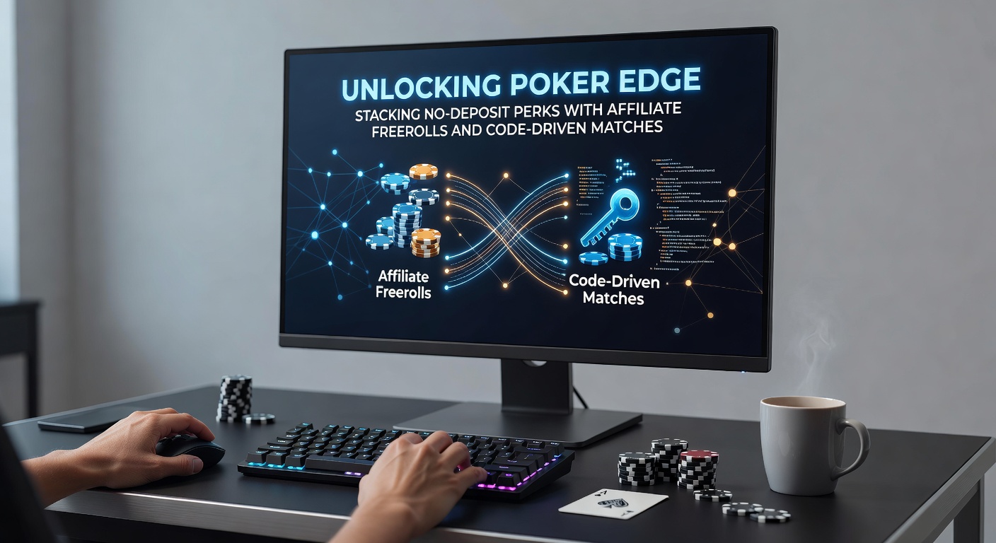 Grafik mit Stapel von Poker-Chips, Symbolen für Boni, Freerolls und Codes